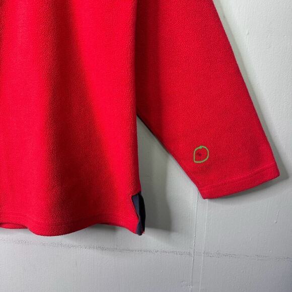 VTG Tommy Hilfiger Jeans Red Fleece 1/4 Zip Pullover Jacket Sweatshirt Mens Sz L - Picture 6 of 12